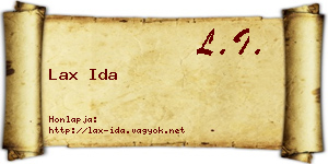 Lax Ida névjegykártya